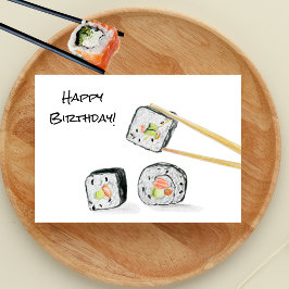 寿司ロールイラスト 誕生日おめでとう カード