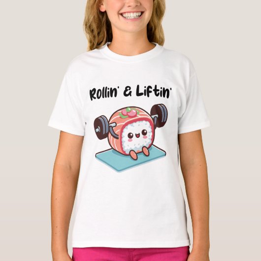 寿司ロールウェイトリフティング Tシャツ (正面)