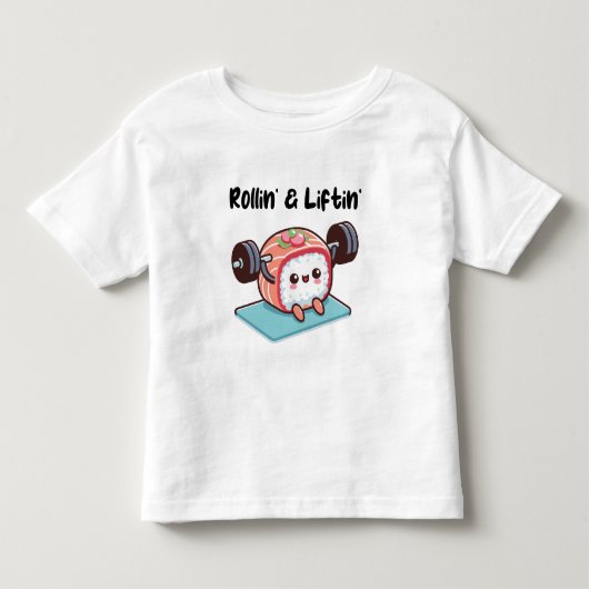 寿司ロール ウェイトリフティング トドラーTシャツ (正面)