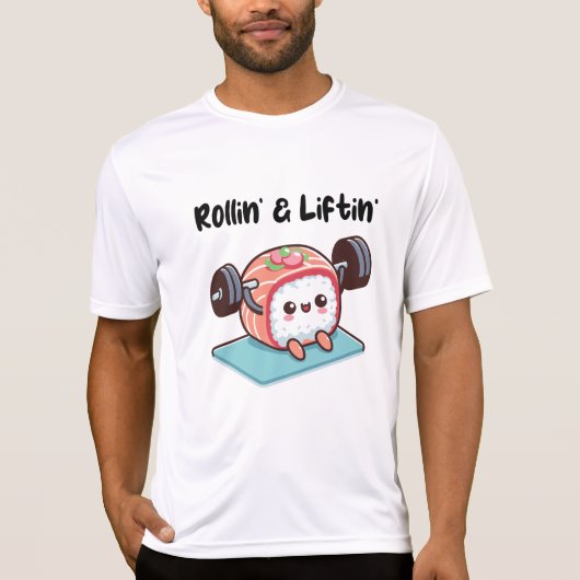 寿司ロール ウエイトリフティング Tシャツ (正面)
