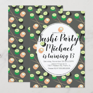 寿司ロール グレイ 誕生日 焼き鳥 レストラン 招待状