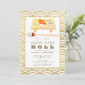 寿司ロール ゴールド 新年のパーティー招待状 シーズンカード (スタンド正面)