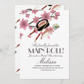 寿司ロール 割り箸 日本 樹  ブライズシャワー 招待状 (正面/裏面)