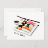 寿司中毒の可愛い日本食 ポストカード (正面/裏面)