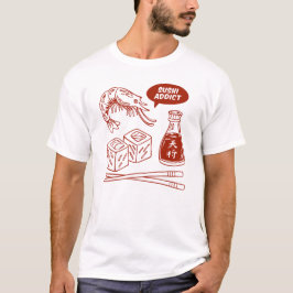 寿司中毒 - 手描きの日本食アート Tシャツ