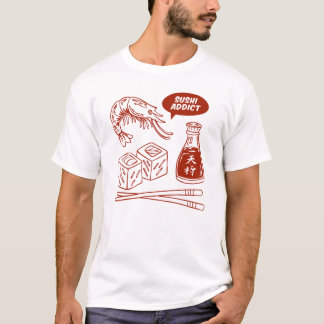 寿司中毒 - 手描きの日本食アート Tシャツ