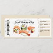 寿司作り教室のギフト証明書 招待状 (正面/裏面)