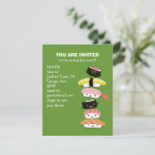 寿司塔 – 寿司仲間のかわいいおもしろいスタック 招待状 (スタンド正面)