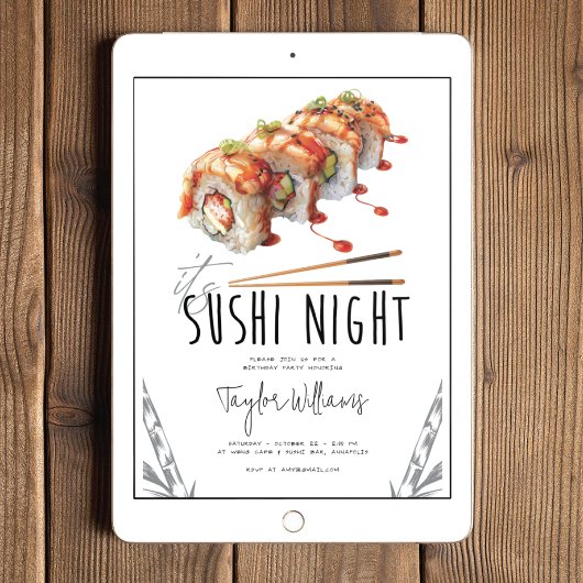 寿司夜大人誕生会 招待状