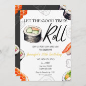 寿司大人誕生日ディナー転がズ 招待状 (正面/裏面)