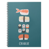 寿司好きのためのオリジナルノート ノートブック (正面)