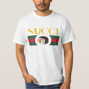 寿司好きのための面白いニョッキのロゴ 新しいギフト Tシャツ