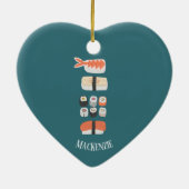 寿司好きパーソナライズされたセラミックオーナメント セラミックオーナメント (裏面)