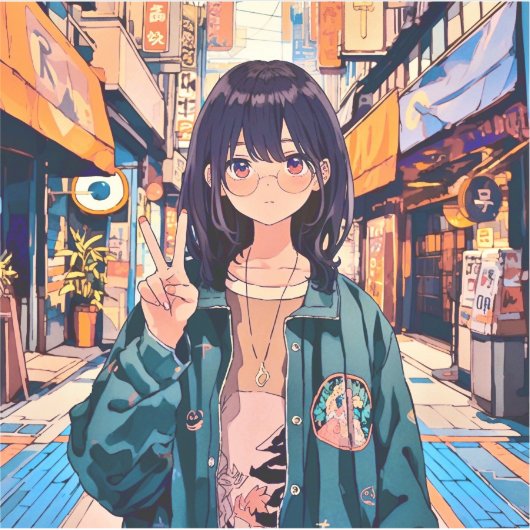 寿司娘アイコンシール seal｜GenerativeAI シール (正面)