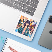 寿司娘アイコンシール seal|GenerativeAI シール (ノートパソコンとiPhone)