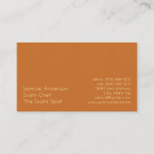 寿司屋すしシェフビジネスカード 名刺 (裏面)