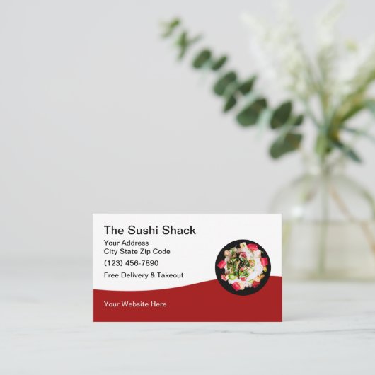 寿司屋と料理日本の店 名刺 (スタンド正面)