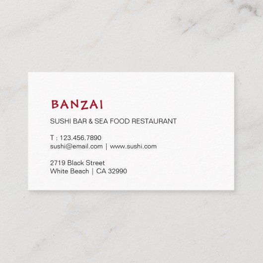 寿司屋 名刺 (裏面)