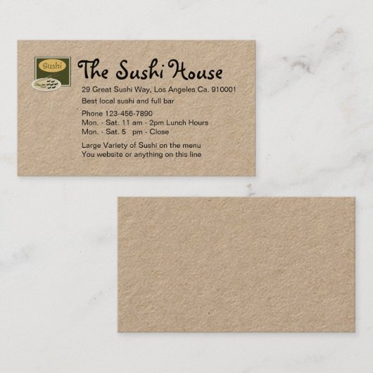 寿司屋 名刺 (正面/裏面)