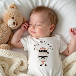 寿司忍者の赤ちゃんボディスーツ、面白い忍者の赤ちゃんギフト ベビーボディスーツ