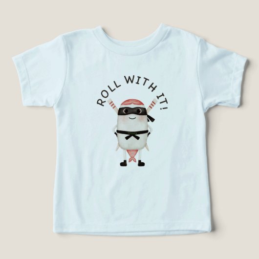 寿司忍者 子供Tシャツ 日本食 ティーシャツ (デザイン正面)