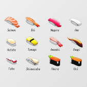 寿司日本の食品日本の魚ジャパン米 ウィンドウサイン (シート)