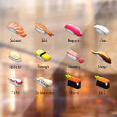 寿司日本の食品日本の魚ジャパン米 ウィンドウサイン (シート2)