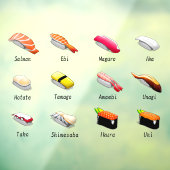 寿司日本の食品日本の魚ジャパン米 ウィンドウサイン (シート3)