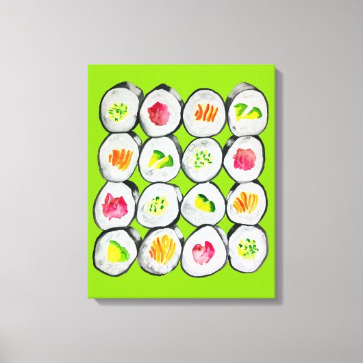 寿司時水彩わさび キャンバスプリント (正面)