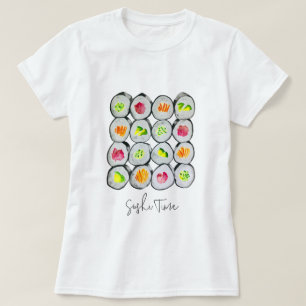 寿司時水彩わさび Tシャツ