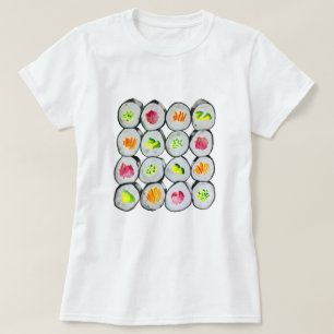 寿司時水彩わさび Tシャツ
