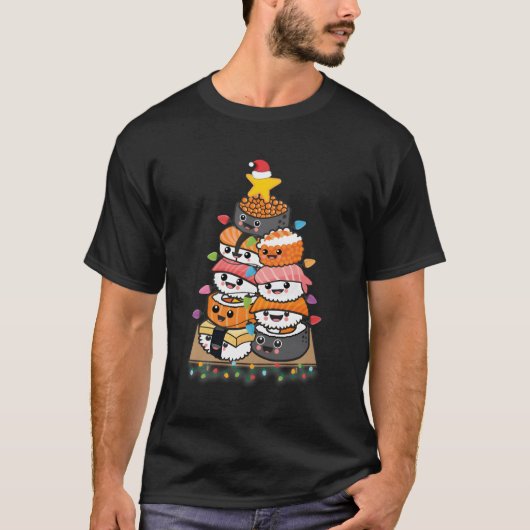寿司木食日本の好きクリスマスプレゼント Tシャツ (正面)