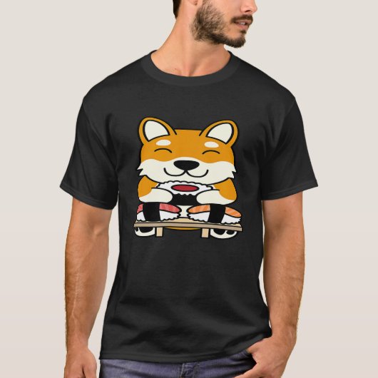 寿司柴犬ドッグ Tシャツ (正面)