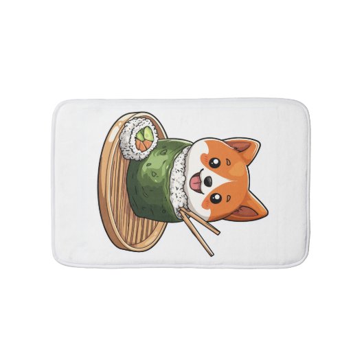 寿司柴犬 � 面白い食べ物の犬 バスマット (正面)