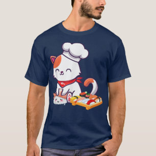 寿司猫かわいいアニメ日本の猫ギフトfor Girl Tシャツ