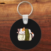 寿司猫かわいいアニメ日本の猫 キーホルダー (正面)