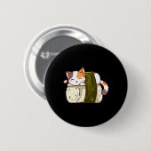 寿司猫かわいいアニメ日本の猫 缶バッジ (正面&裏面)