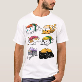 寿司猫すし恋人猫好きかわいいアニメ猫 Tシャツ
