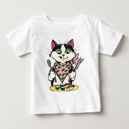 寿司猫のワイシャツ ベビーTシャツ (正面)