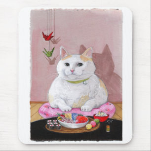 寿司猫の刺身の子猫! マウスパッド