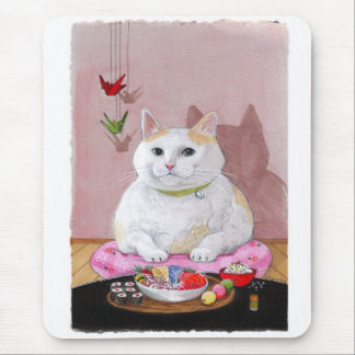寿司猫の刺身の子猫! マウスパッド