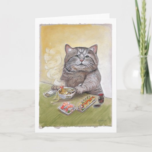 寿司猫の天ぷらのうどん カード (正面)