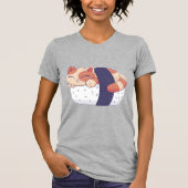寿司猫の眠る動物 Tシャツ (正面)