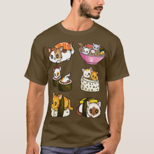 寿司猫ア日本のニメ Tシャツ