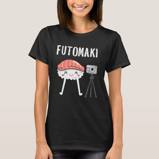 寿司男性へ味噌巻き日本わさび握り魚 Tシャツ (正面)