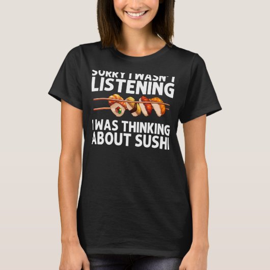 寿司男性へ女転が酢飯 Tシャツ (正面)