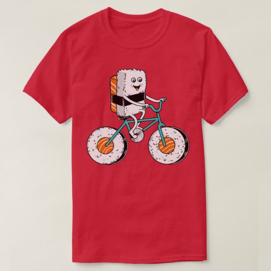 寿司自転車 Tシャツ (デザイン正面)