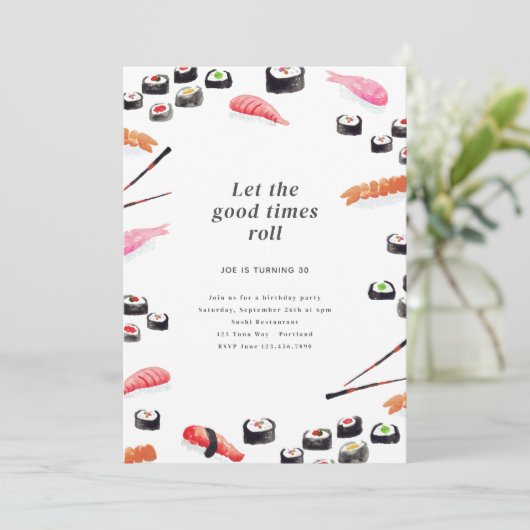 寿司誕生会 招待状 (スタンド正面)