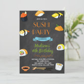 寿司誕生日パーティーの招待状 招待状 (スタンド正面)