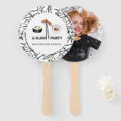 寿司誕生日パーティーモダンパーソナライズされた写真 ハンドファン (正面&裏面)